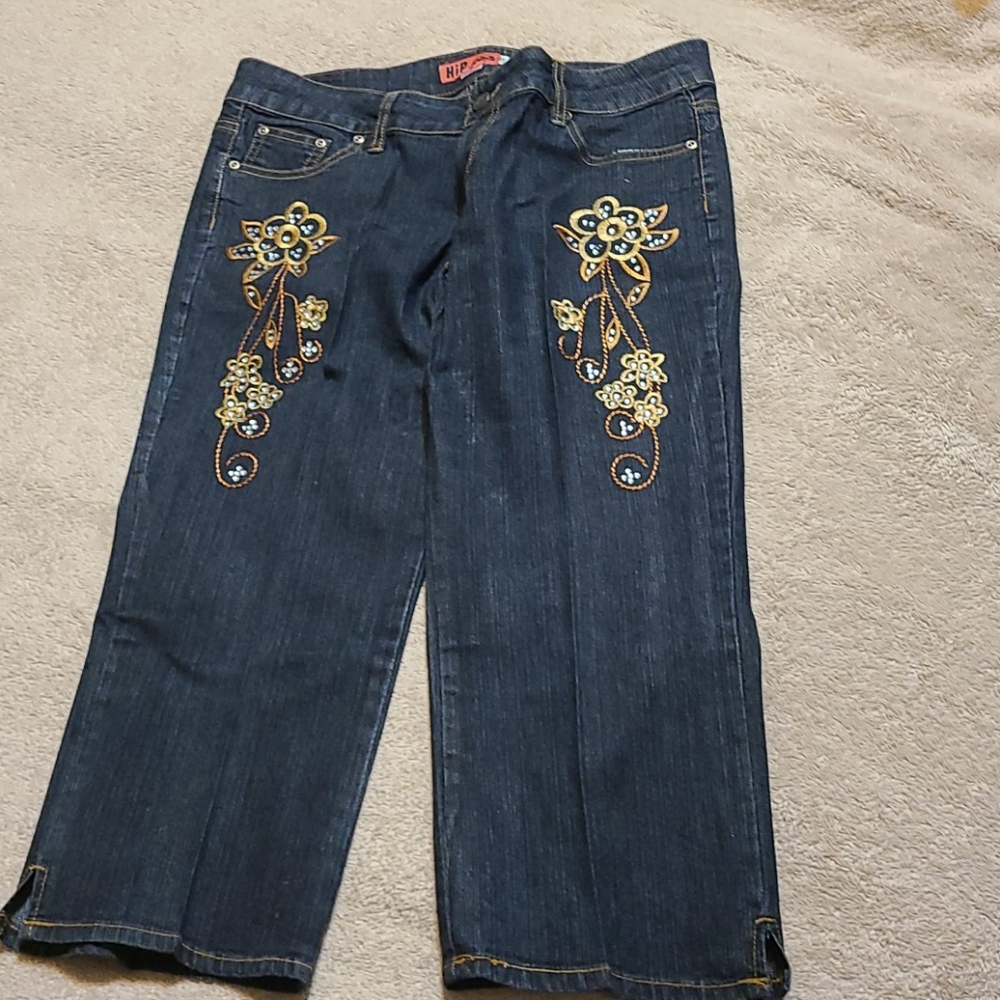 Hip Jeans Brand Blue Embellished with embroidery W